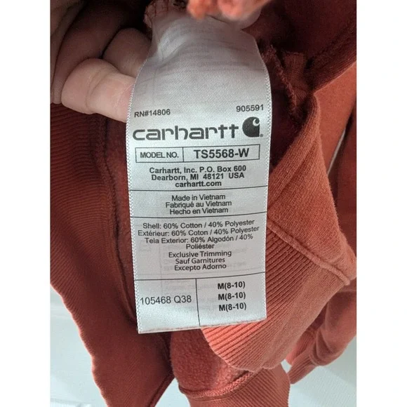 Carhartt, Wmn M, Force Relaxed Fit Lightweight Crewneck Sweatshirt Desert Orange - Picture 4 of 5